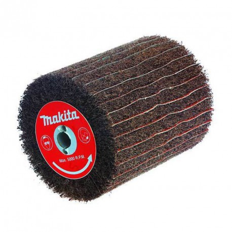 2 Brosses Abrasives Grain 80 - Diam. 120 Mm, Largeur 100 Mm, Pour Machine à Satiner, Nylon Renforcé - 6