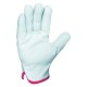 Lot de 10 gants paume fleur de bovin. Dos croûte. Coloris naturel.