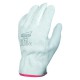 Lot de 10 gants paume fleur de bovin. Dos croûte. Coloris naturel.