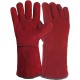 Lot de 10 gants tout croûte de bovin. Entièrement doublé coton. 35 cm.