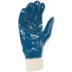 Lot de 10 gants nitrile (3/4). Enduction légère. Support coton cousu. Poignet tricot.