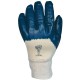 Lot de 10 gants nitrile (3/4). Enduction lourde. Support coton cousu. Poignet tricot.