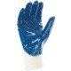 Lot de 10 gants nitrile tout enduit. Enduction lourde. Support coton cousu. Poignet tricot.