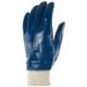 Lot de 10 gants nitrile tout enduit. Enduction lourde. Support coton cousu. Poignet tricot.