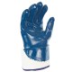 Lot de 10 gants nitrile (3/4). Enduction lourde. Support coton cousu. Manchette toile.
