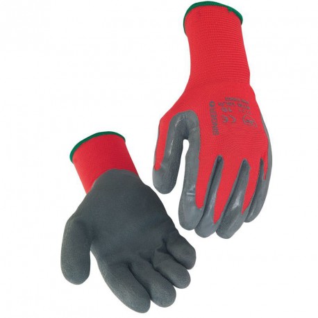 Lot de 10 gants latex. Support polyamide sans couture. Dos aéré. Jauge 15