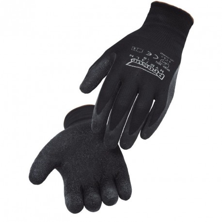 Lot de 10 gants latex. Support polyamide sans couture. Dos aéré. Jauge 13.