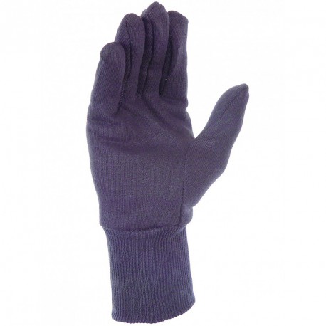 Lot de 10 gants coton Jersey marron. Poignet tricot