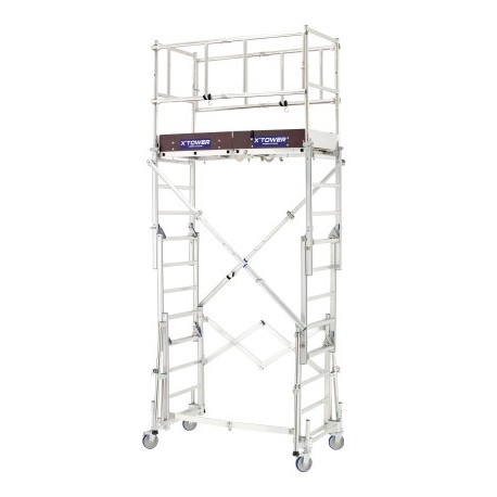 Échafaudage télescopique roulant aluminium, 4 m - X-TOWER