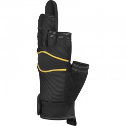 Lot de 12 gants 3 doigts coupés, paume cuir synthétique - SAFE & TOUCH VV905NO