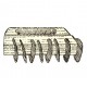 Chemin de fer / oreillard, denté - Lg 150 mm
