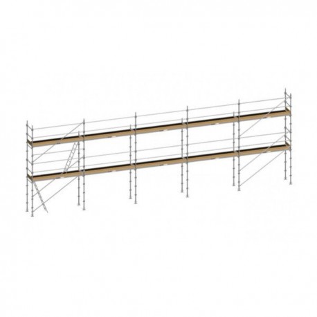 Échafaudage façade F3000, lot de 96 m² - Structure avec garde-corps EXM + planchers alu/bois