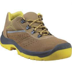 Chaussure basse cuir croûte velours, Beige/Jaune - RIMINI4 S1P SRC
