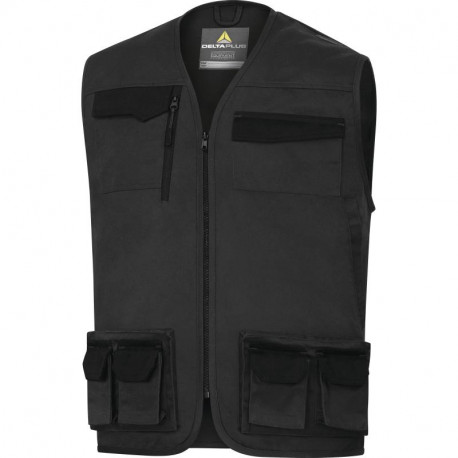 Gilet de travail MACH2 en polyester/coton, Gris Foncé - M2GI3