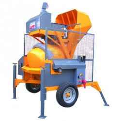 Bétonnière à chargeur RB 500 B électrique, avec pelle tractée, treuil et radiocommande - ALTRAD Richier Béton