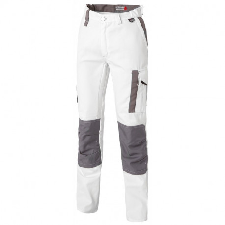 Pantalon Genouillères White & PRO - Blanc/Gris, EJ 84