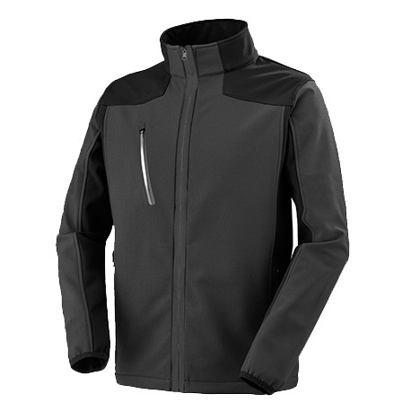 Veste softshell CAUCASE, Gris charcoal/Noir