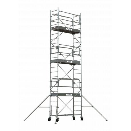 Échafaudage roulant acier, hauteur 6 m plancher - GENERIS 750/4
