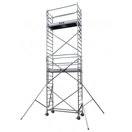 Échafaudage roulant aluminium, Intérieur/Extérieur - DOCKER 85, Garde-corps EXMDS - lg. 2,05 m