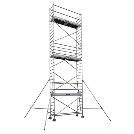 Échafaudage roulant aluminium, Intérieur/Extérieur - DOCKER 85, Lisses - lg. 2,54 m