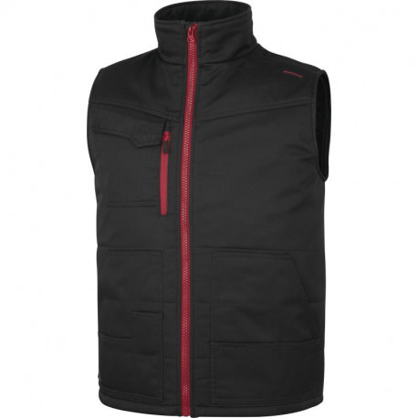 Gilet multipoches mach polyester/coton, Noir-Rouge - STOCKTON3