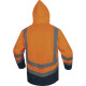 Parka 5en1 Haute Visibilité polyester oxford enduit PU, Orange Fluo-Bleu Marine - OPTIMUM3