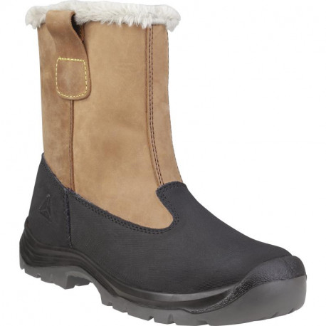 Botte fourrée cuir vachette et croûte de cuir, Marron - TAKU S3 CI SRC