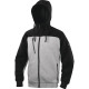 Veste sweat molleton polyester/coton, Gris/Noir - BORGO