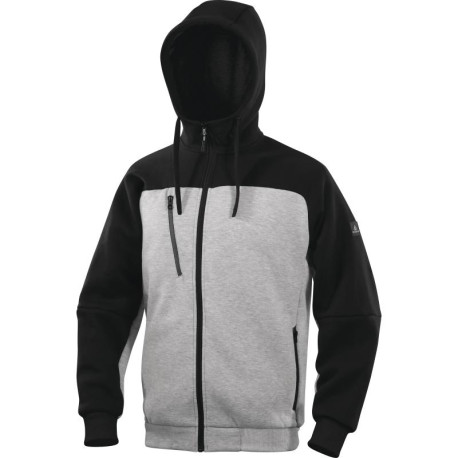 Veste sweat molleton polyester/coton, Gris/Noir - BORGO