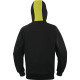 Veste sweat molleton polyester/coton, Noir/Jaune - BORGO
