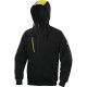 Veste sweat molleton polyester/coton, Noir/Jaune - BORGO