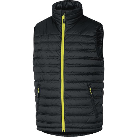 Gilet doudoune polyamide RIPSTOP, Noir/Jaune - G-DOON