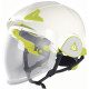 Casque de chantier double coque avec visière escamotable, Blanc - ONYX2