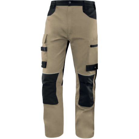 Pantalon de travail coupe loose, Beige/Noir - M5PA3
