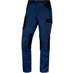 Pantalon de travail stretch coupe ajustée, Bleu marine/Orange - M2PA3STR