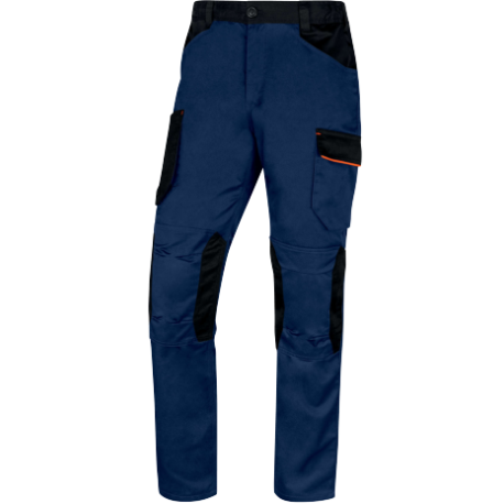 Pantalon de travail stretch coupe ajustée, Bleu marine/Orange - M2PA3STR
