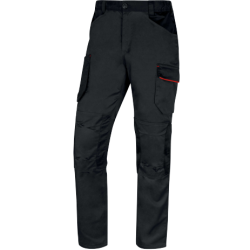 Pantalon de travail stretch coupe ajustée, Gris foncé/Rouge - M2PA3STR