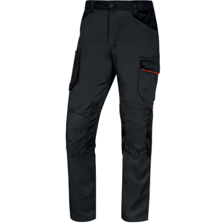 Pantalon de travail stretch coupe ajustée, Gris foncé/Rouge - M2PA3STR
