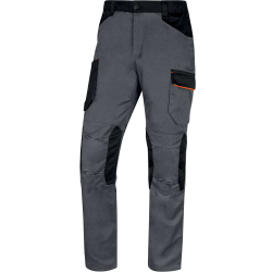 Pantalon de travail stretch coupe ajustée, Gris clair/Orange - M2PA3STR