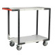 Servante 2 plateaux mélaminé 250KG, 850 x 500 mm, roues TPE