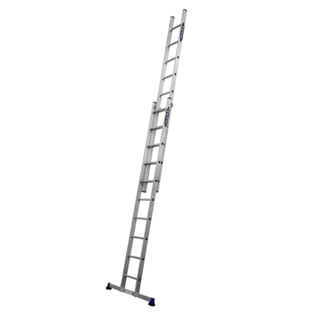Echelle coulissante alu à main, 2 plans / 2 x 10 barreaux, 5.90 m hauteur de travail