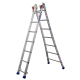 Echelle transformable alu / 2 x 10 barreaux, 5.90 m hauteur de travail