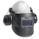 Casque de chantier avec protection auditive & masque LCD teinte 5-8/9-13