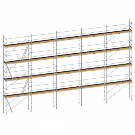Échafaudage façade F3000, lot de 160 m² - Structure avec lisses + planchers acier