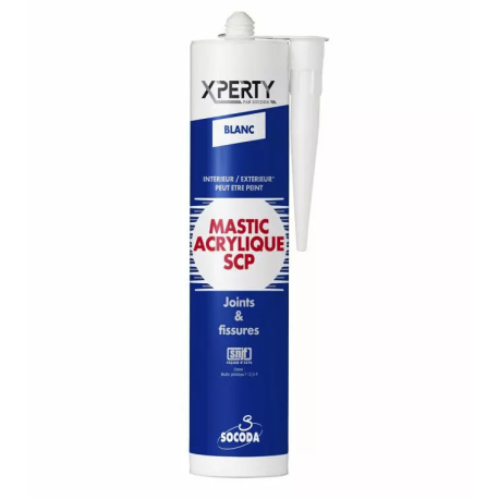 Mastic acrylique blanc Socoda/Soudal 310ml