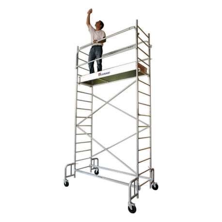 Echafaudage roulant acier - 6.80m - plancher 0.54*1.36m - JUNIOR 200